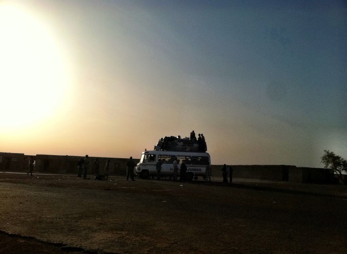 Morning bus headed for Mopti.