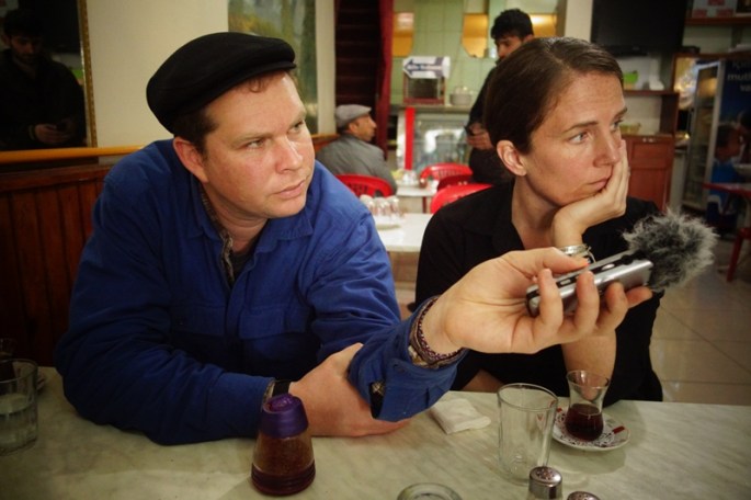 Listening to a story in Akyaka, Turkey. Credit: Filip Warwick