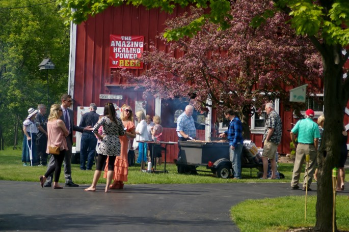 In true Wisconsin style, brats and beer underway immediately upon arrival. Photo credit Ty F. Webster.