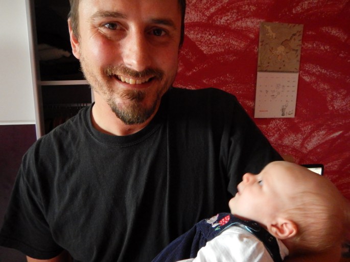 Ted and Imogen at our apartment on Romerstrasse, Bonn, Germany, October 2016.