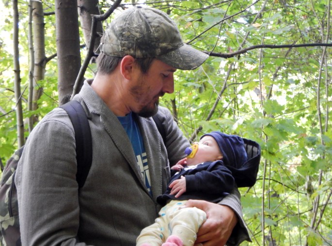 Ted and Imogen almost to the top of Drachenfels Hill, Konigswinter.