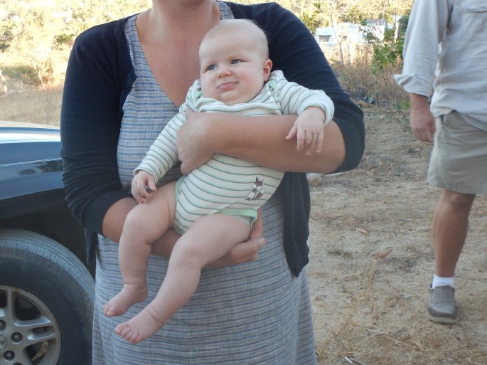 Being held by Jess at Casa Real at the end of a long travel day.